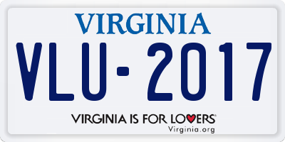 VA license plate VLU2017