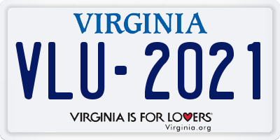 VA license plate VLU2021