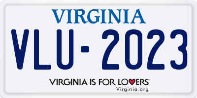 VA license plate VLU2023
