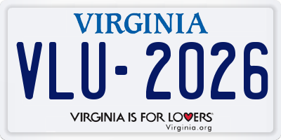 VA license plate VLU2026