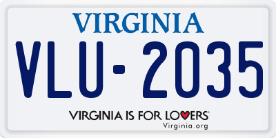 VA license plate VLU2035