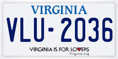VA license plate VLU2036