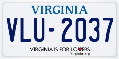 VA license plate VLU2037
