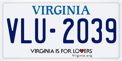 VA license plate VLU2039