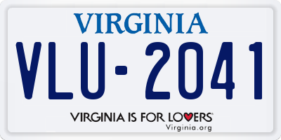 VA license plate VLU2041