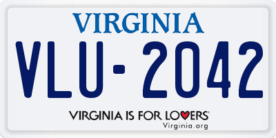 VA license plate VLU2042