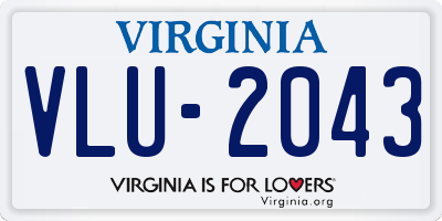 VA license plate VLU2043