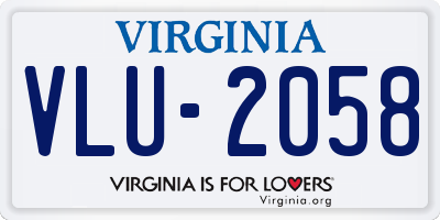 VA license plate VLU2058