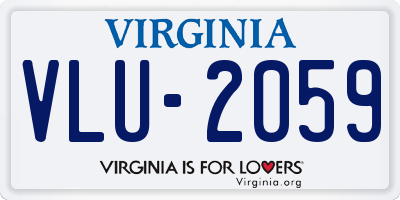 VA license plate VLU2059