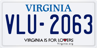 VA license plate VLU2063