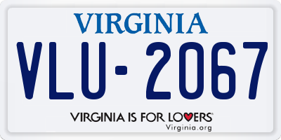 VA license plate VLU2067