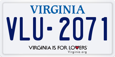 VA license plate VLU2071