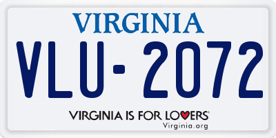 VA license plate VLU2072