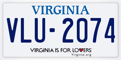 VA license plate VLU2074