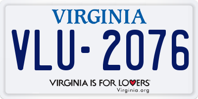 VA license plate VLU2076