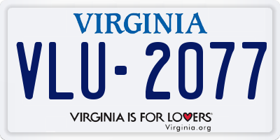 VA license plate VLU2077