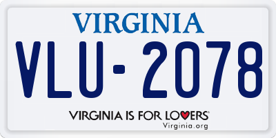VA license plate VLU2078
