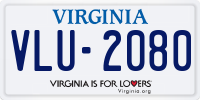 VA license plate VLU2080