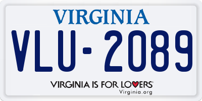VA license plate VLU2089
