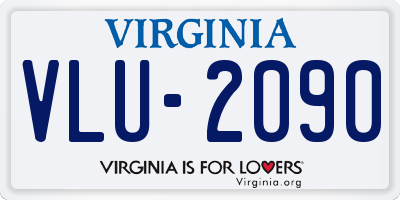VA license plate VLU2090