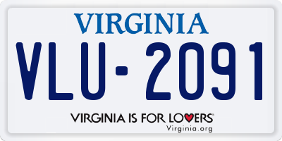 VA license plate VLU2091