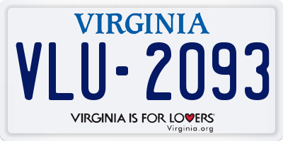 VA license plate VLU2093