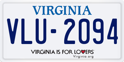VA license plate VLU2094