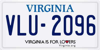 VA license plate VLU2096
