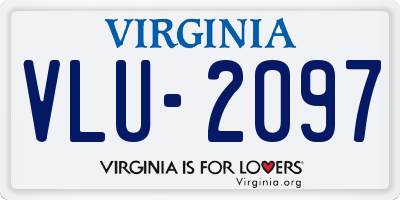 VA license plate VLU2097