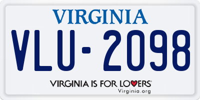 VA license plate VLU2098