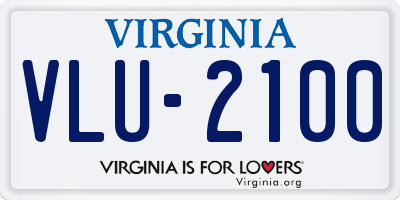 VA license plate VLU2100