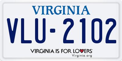 VA license plate VLU2102