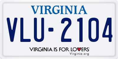 VA license plate VLU2104