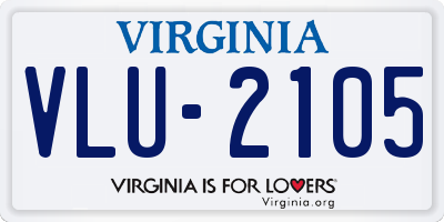 VA license plate VLU2105