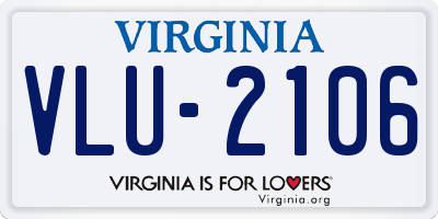 VA license plate VLU2106