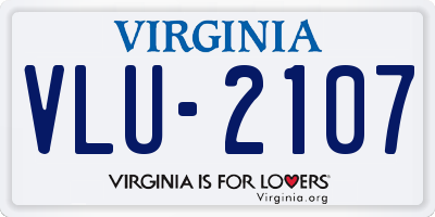 VA license plate VLU2107