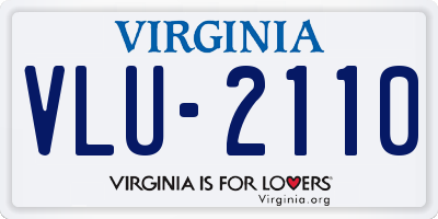 VA license plate VLU2110