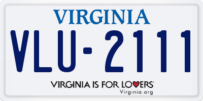 VA license plate VLU2111