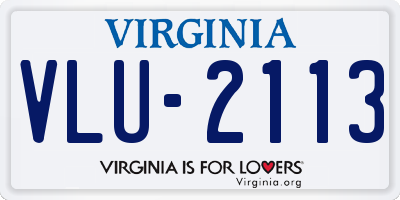 VA license plate VLU2113