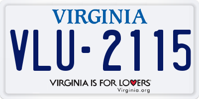 VA license plate VLU2115