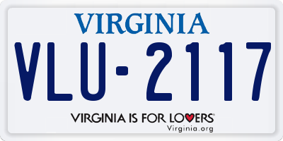VA license plate VLU2117