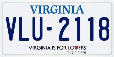 VA license plate VLU2118