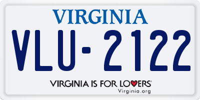 VA license plate VLU2122