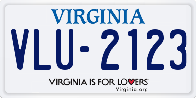 VA license plate VLU2123
