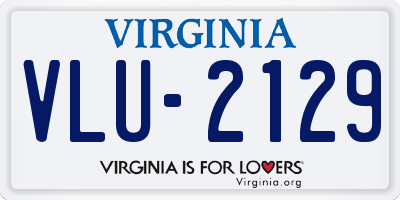 VA license plate VLU2129