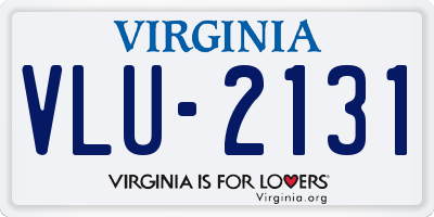 VA license plate VLU2131