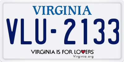 VA license plate VLU2133