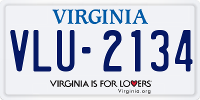 VA license plate VLU2134