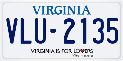 VA license plate VLU2135