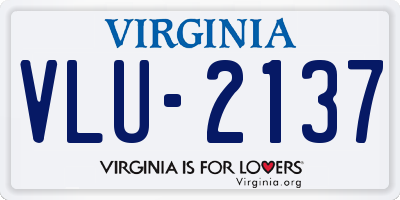 VA license plate VLU2137